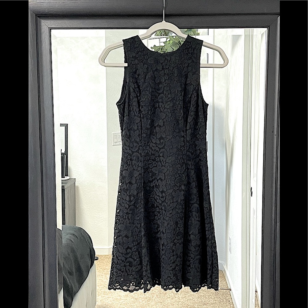 NWT Ann Taylor sleeveless black lace dress
